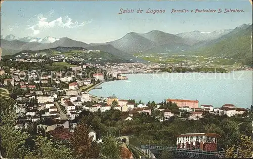 Lugano TI Lago die Lugano Paradiso e Funicolare S. Salvatore Kat. Lugano