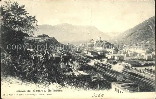 Bellinzona Ferrovia del Gottardo Bahnhof Kat. Bellinzona