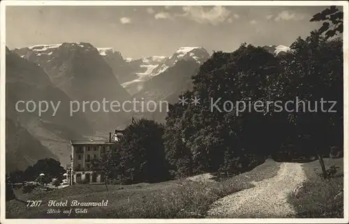 Braunwald GL Blick auf Toedi Hotel Kat. Braunwald