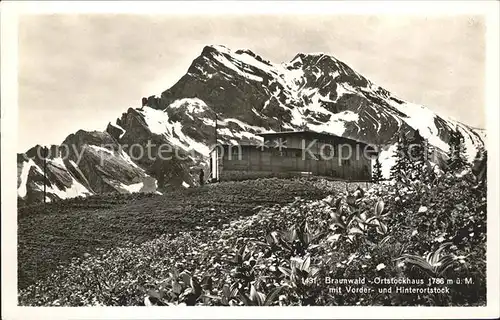 Braunwald GL mit Ortstockhaus Vorder  und Hinterortstock Kat. Braunwald