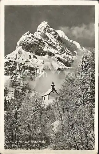 Braunwald GL Kirchli mit Ortstock Kat. Braunwald