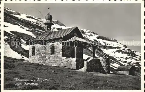 Klausenpass Kapelle gegen Kammlialp Kat. Klausen