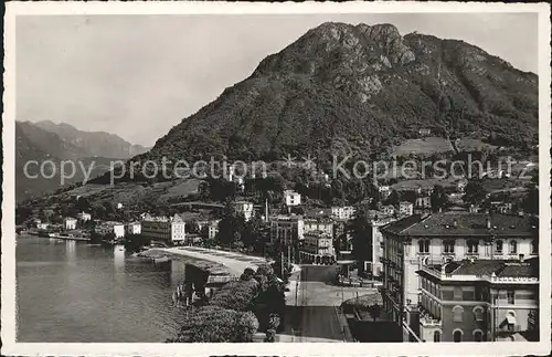 Lugano TI Paradiso  Lago die Lugano Haeuser am Ufer Monte San Salvatore Kat. Lugano