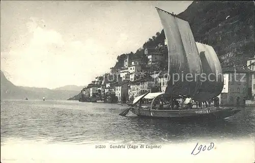 Gandria Lago di Lugano Seeufer Segelboot Kat. Gandria