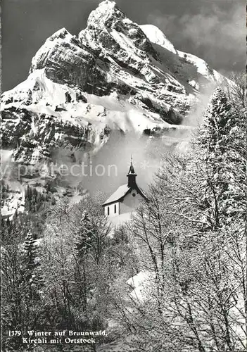 Braunwald GL Kirchli mit Ortstock Kat. Braunwald