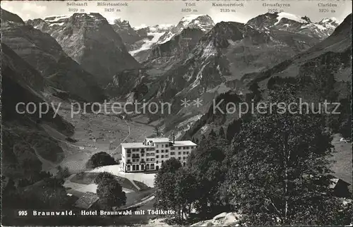 Braunwald GL Hotel mit Toedikette Kat. Braunwald