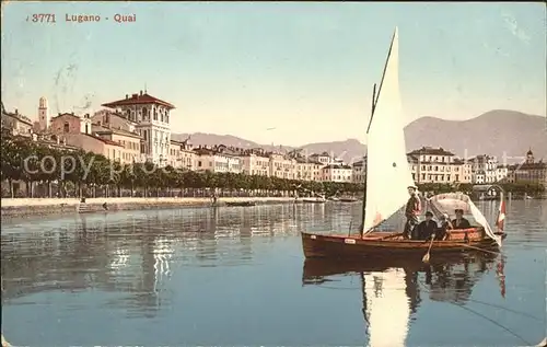 Lugano TI Quai Segelboot Kat. Lugano