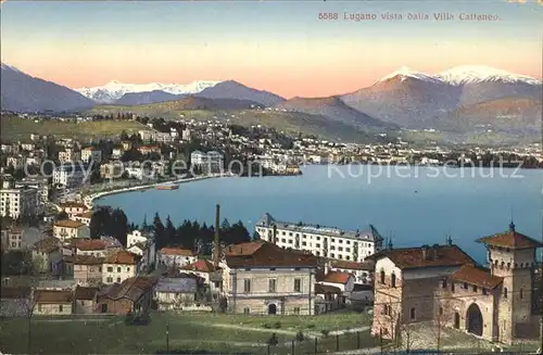 Lugano TI Vista dalla Villa Cattaneo Kat. Lugano