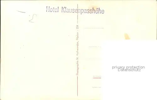 Klausenpass Hotel Klausenpasshoehe  Kat. Klausen