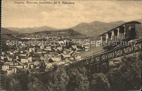 Lugano TI Ferrovia funicolare del S. Salvatore Zahnradbahn Kat. Lugano