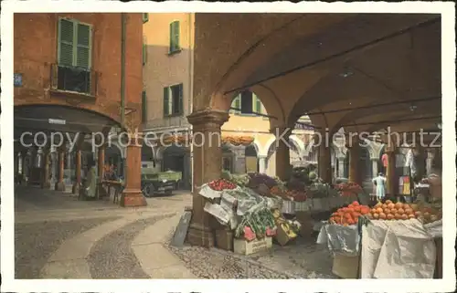 Lugano TI Portici di Via Pessina Obststand Kat. Lugano