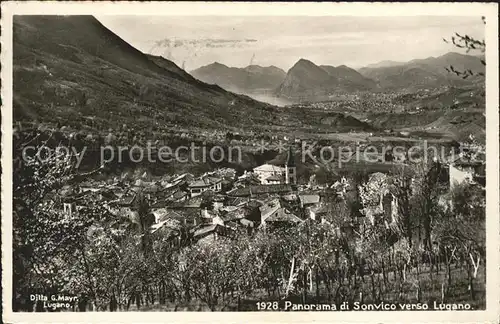 Lugano TI Panorama di Sonvico verso Lugano Kat. Lugano