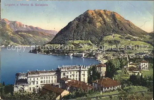Lugano TI Panorama mit Monte S. Salvatore Kat. Lugano