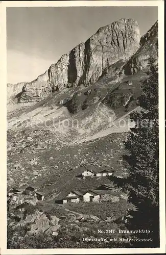 Braunwald GL Alp Oberstaffel mit Hintereckstock Kat. Braunwald