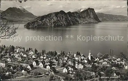 Vitznau mit Vierwaldstaettersee Buergenstock Stanserhorn Kat. Vitznau