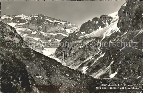 Pilatus Huefihuette mit Scheerhorn Kat. Pilatus