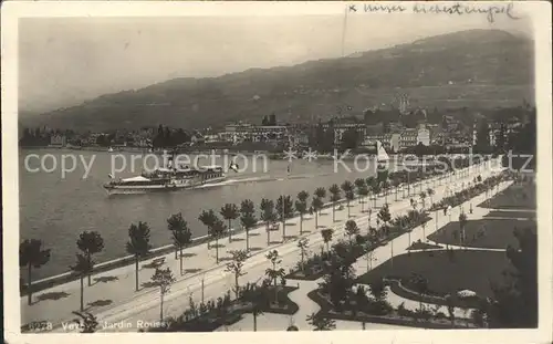 Vevey VD Seepromenade Schiff Genfersee Kat. Vevey