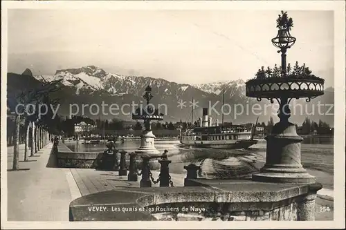 Vevey VD Les quais et les Rochers de Naye Kat. Vevey