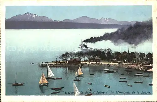 Ouchy Le Port et les Montagnes de la Savoie Kat. Lausanne