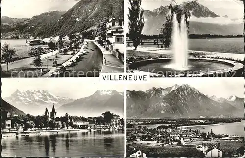 Villeneuve VD Ansichten See Alpen Kat. Villeneuve