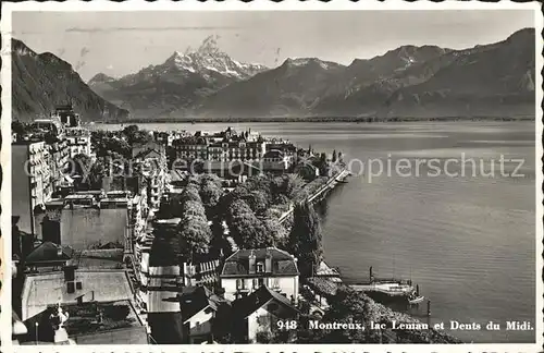Montreux VD mit Genfersee und Alpen Dents du Midi / Montreux /Bz. Vevey