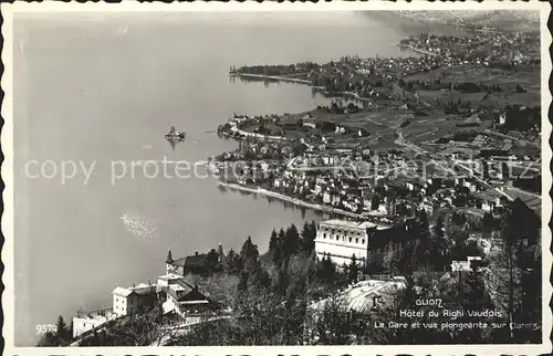 Glion Fliegeraufnahme Hotel du Righi Vaudois Kat. Glion