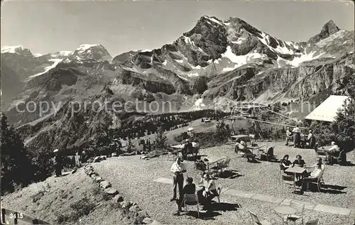 Braunwald GL Blick vom Berghaus Gumen auf Toedi und Ortstock Kat. Braunwald