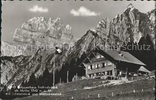 Mollis Berggasthaus Frohnalpstock mit Scheienstock und Muertschenstock Kat. Mollis