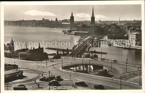 Stockholm Utsikt fran Katarinahissen Bruecke Kat. Stockholm