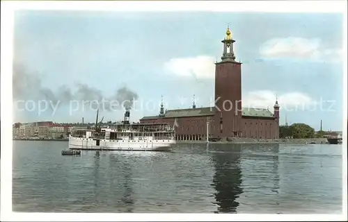 Stockholm Goeta Kanal Stadshuset Dampfer Kat. Stockholm