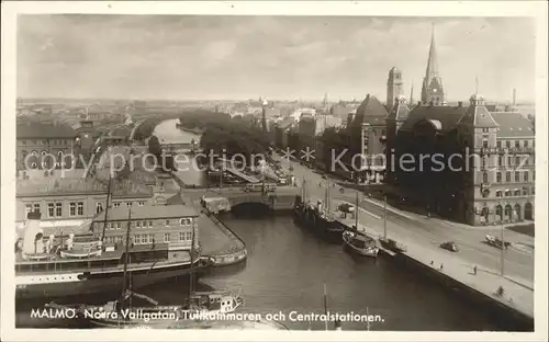 Malmoe Norra Vallgatan Tullkammaren och Centralstationen Kat. Malmoe