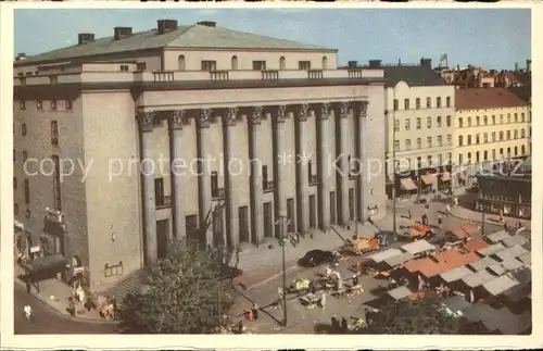 Stockholm Konserthuset med Milles Orfeus staty Konzertgebaeude Kat. Stockholm