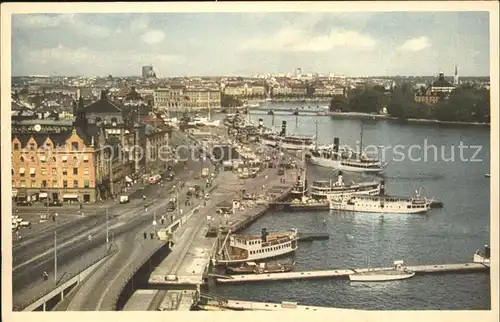 Stockholm Skeppsbron Dampfer Kat. Stockholm