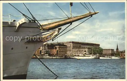 Stockholm Kungliga Slottet med af Chapman Koenigspalast Schiffsbug Kat. Stockholm