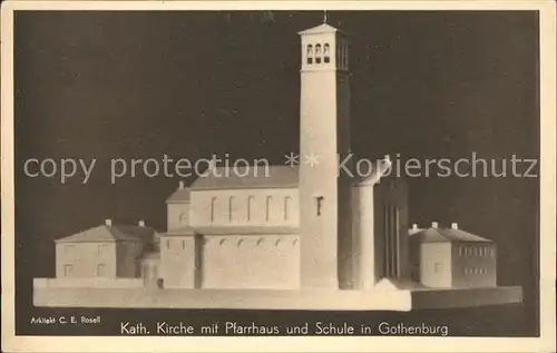 Gothenburg Schweden Katholische Kirche Pfarrhaus Schule Modell Kat. Gothenburg