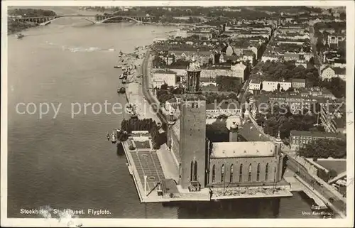 Stockholm Stadshuset Rathaus Fliegeraufnahme Kat. Stockholm