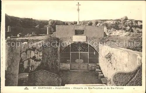 Carthage Karthago Amphitheatre Chapelle de Ste Perpetue et Ste Felicite Kat. Tunis