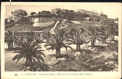 Carthage Karthago Colline de Byrsa vue prise du Pavillon Beau Sejour Kat. Tunis