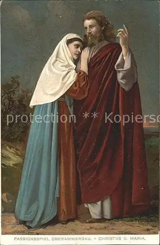 Oberammergau Passionsspiel Christus und Maria Kuenstlerkarte Kat. Oberammergau