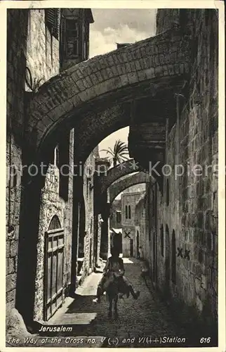 Jerusalem Yerushalayim Via Dolorosa oder Leidensweg Esel Kat. Israel