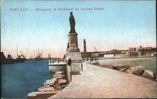 Port Said Monument of Ferdinand de Lesseps Statue Kat. Port Said