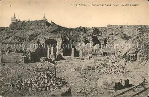 Carthage Karthago Collines de Saint Louis vue des Fouilles Kat. Tunis
