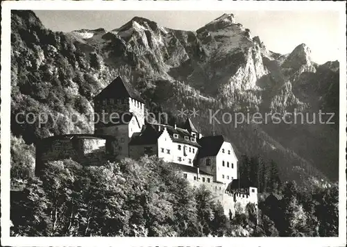 Vaduz Schloss mit Alpen Kat. Vaduz