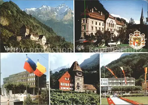 Vaduz Schloss Landesfuerstliche Residenz Regierungsgebaeude Wappen Kat. Vaduz