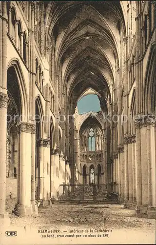 Reims Champagne Ardenne Interieur de la Cathedrale Ruines Truemmer Kat. Reims