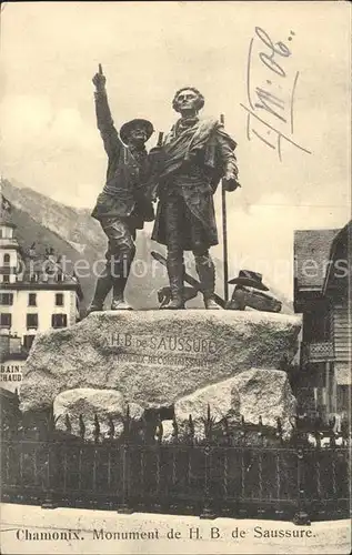 Chamonix Monument de H. B. de Saussure Statue Kat. Chamonix Mont Blanc