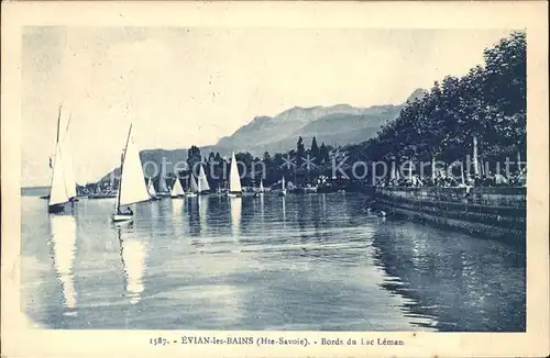 Evian les Bains Haute Savoie Bords du Lac Leman Voilier Kat. Evian les Bains