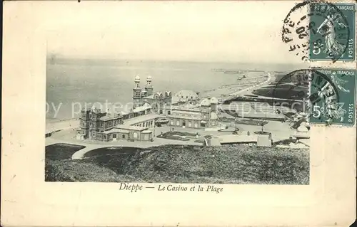 Dieppe Seine Maritime Casino et Plage Stempel auf AK Kat. Dieppe