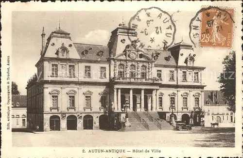 Autun Hotel de Ville Stempel auf AK Kat. Autun