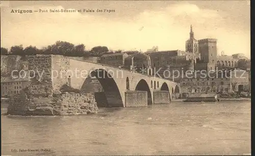 Avignon Vaucluse Pont Saint Benezet et Palais des Papes Kat. Avignon